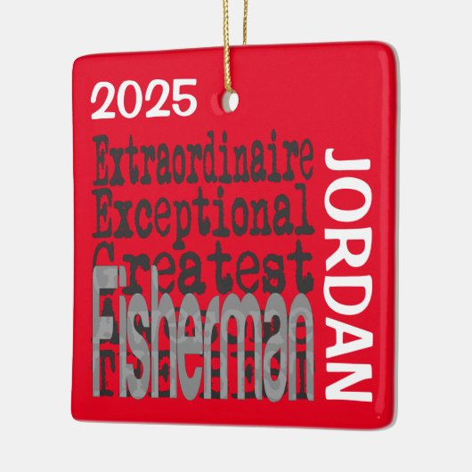 Ornement En Céramique Fisherman Extraordinaire CUSTOM (Gauche)