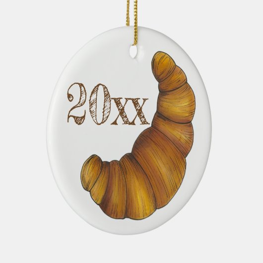 Ornement En Céramique Flaky Buttery Croissant Français Pâtisserie Footy (Droite)