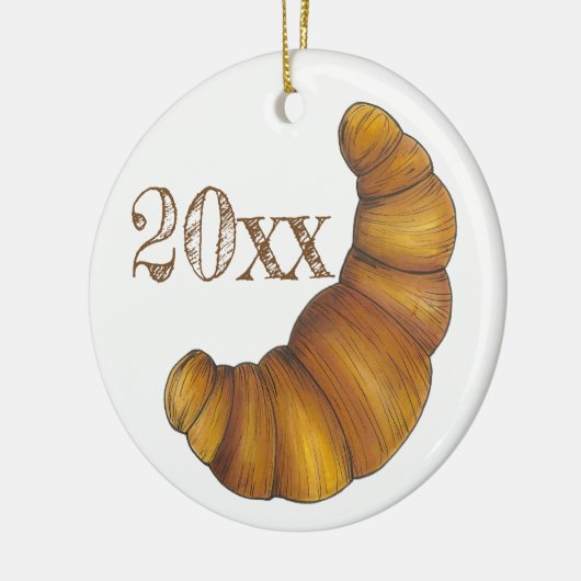 Ornement En Céramique Flaky Buttery Croissant Français Pâtisserie Footy (Gauche)