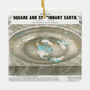 Ornement En Céramique Flat Earth Map