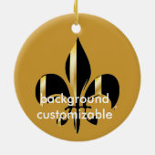 Ornement En Céramique Fleur de Lis/noir + or (Dos)