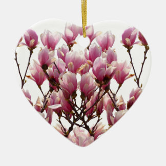 Ornement En Céramique Fleur de printemps rose florissante Magnolias