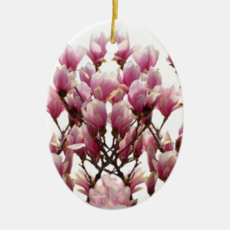 Ornement En Céramique Fleur de printemps rose florissante Magnolias