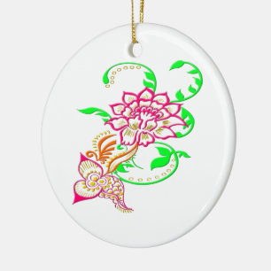 Ornement En Céramique Fleur de tatouage