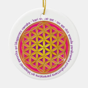 Ornement En Céramique Fleur De Vie / Mantra Moola