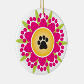 Ornement En Céramique Fleur d'empreintes de pattes (Droite)