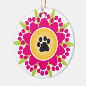 Ornement En Céramique Fleur d'empreintes de pattes (Gauche)