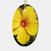 Ornement En Céramique Fleur d'Hibiscus jaune (Gauche)