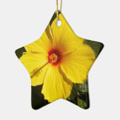 Ornement En Céramique Fleur d'Hibiscus jaune (Gauche)