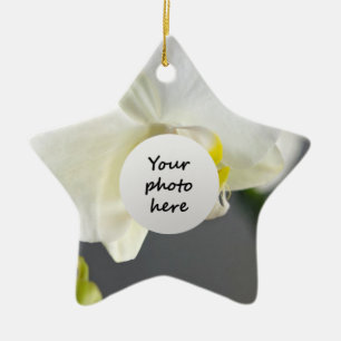 Ornement En Céramique Fleur d'orchidée blanche