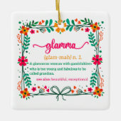 Ornement En Céramique Fleur Frame Grandma Grand-mère Définition (Devant)