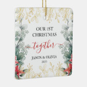 Ornement En Céramique Fleur Monoline de verdure premier Noël ensemble (Droite)