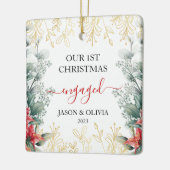 Ornement En Céramique Fleur Monoline verte Premier Noël Engagé (Gauche)