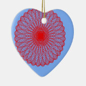 Ornement En Céramique fleur rouge en bleu art abstrait (Droite)