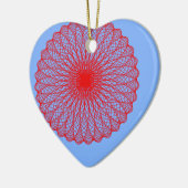 Ornement En Céramique fleur rouge en bleu art abstrait (Gauche)