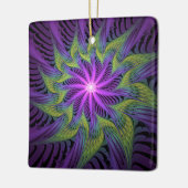 Ornement En Céramique Fleuron vert violet Art Abstrait fractal moderne (Gauche)