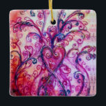Ornement En Céramique FLEURS BLANCHES bleu vif vert rose<br><div class="desc">Fleurs et fleurs colorées au printemps,  Aquarelle peinture avec feuille dorée et argent.</div>