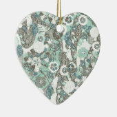 Ornement En Céramique Fleurs Brown bleues Abstraites (Droite)