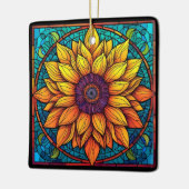 Ornement En Céramique Fleurs de Tournesol étonnantes en verre (Gauche)