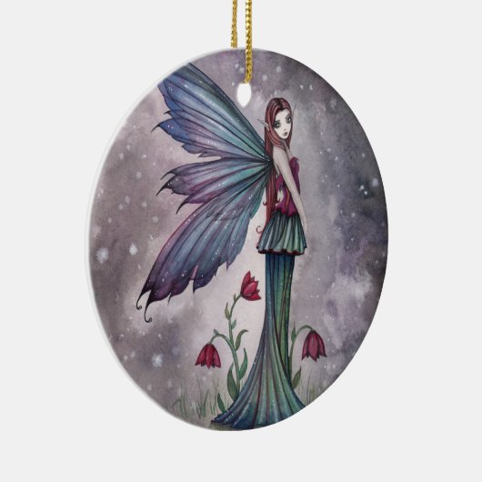 Ornement En Céramique Fleurs en Hiver Fairy Imaginaire Art (Droite)