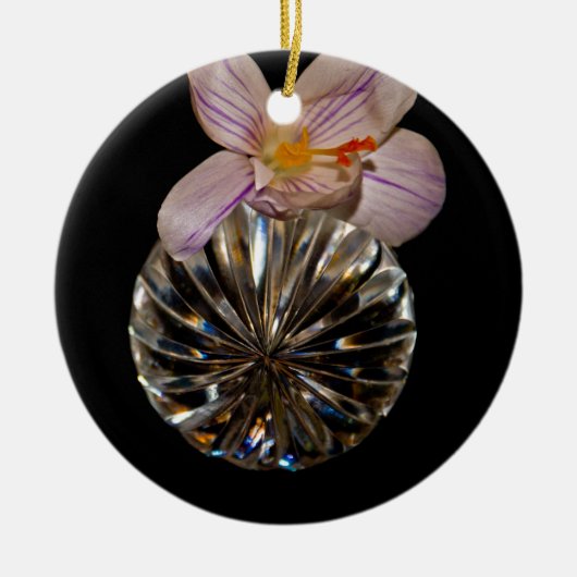 Ornement En Céramique Fleurs et cristal (Devant)