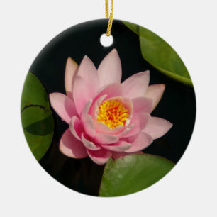 Ornement En Céramique Fleurs Nénuphars Lotus Rose
