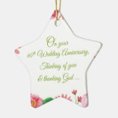 Ornement En Céramique Fleurs religieuses du 60e anniversaire du Mariage (Gauche)