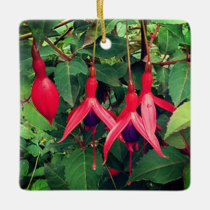 Ornement En Céramique Fleurs rouges
