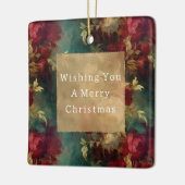 Ornement En Céramique Fleurs rouges blanches vertes (Gauche)