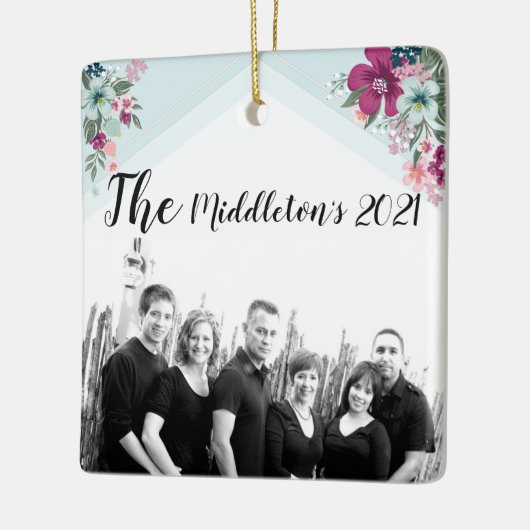 Ornement En Céramique Fleurs tropicales ornementales personnalisées sur (Gauche)