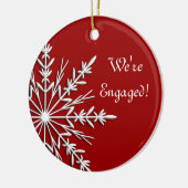 Ornement En Céramique Flocon de neige sur l'ornement rouge de (Gauche)