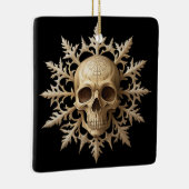 Ornement En Céramique Flocon gothique et crâne (Droite)