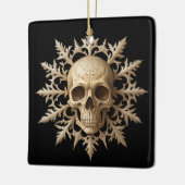 Ornement En Céramique Flocon gothique et crâne (Gauche)
