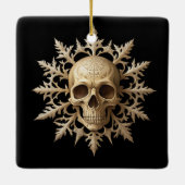 Ornement En Céramique Flocon gothique et crâne (Dos)