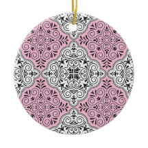 Flourish rose de motif de rococos