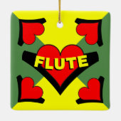 Ornement En Céramique Flûte sur le coeur (Dos)