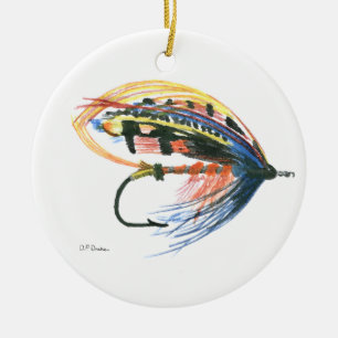 Ornement En Céramique FlyFishing Lure Art Saumon Fly Lure