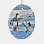 Ornement En Céramique Flying Mallard Ducks Wildlife Don (Droite)
