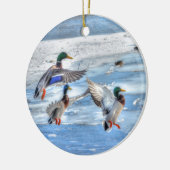 Ornement En Céramique Flying Mallard Ducks Wildlife Don (Gauche)