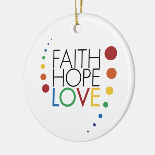 Ornement En Céramique Foi, espoir, amour - conscience lesbienne gaie (Gauche)