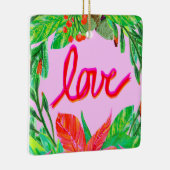 Ornement En Céramique Foliage de Noël - Amour (Droite)