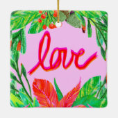 Ornement En Céramique Foliage de Noël - Amour (Dos)