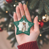 Ornement En Céramique Foliage floral Elégant Green Star 2 garde photo