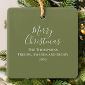 Ornement En Céramique Foliole rouge et vert Noël