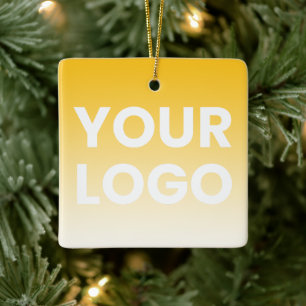 Ornement En Céramique Fond de couleur Dégradé blanc et votre logo