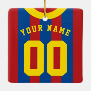 Ornement En Céramique Football Football Rugby Jersey Nom Numéro Modèle