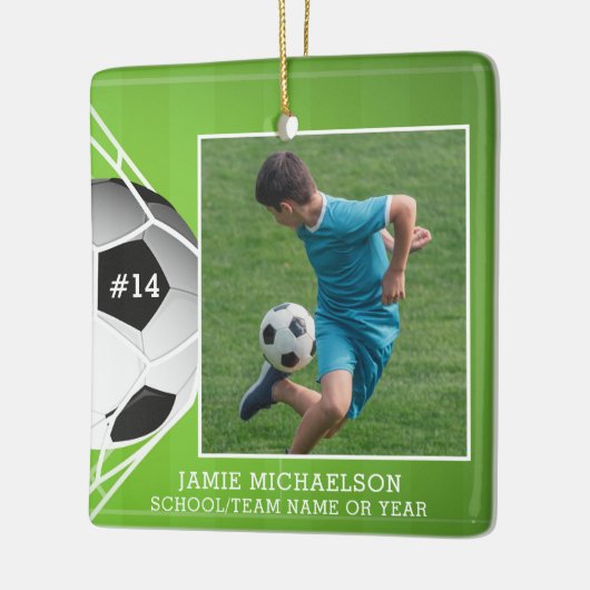 Ornement En Céramique Football photo personnalisée (Gauche)