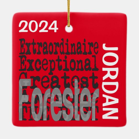 Ornement En Céramique Forester Extraordinaire CUSTOM (Dos)