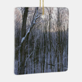 Ornement En Céramique Forêt d'arbres neigeux (Droite)