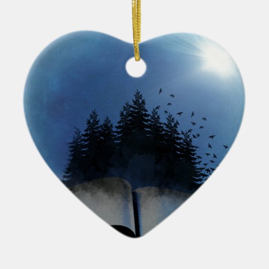 Ornement En Céramique Forêt de livres ouverts (Devant)